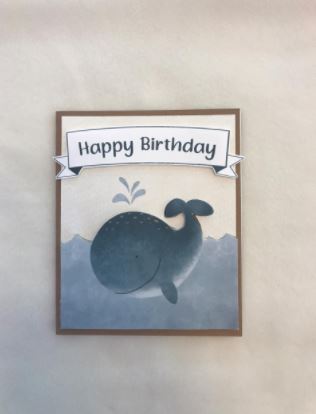Tarjeta Happy birthday ballena