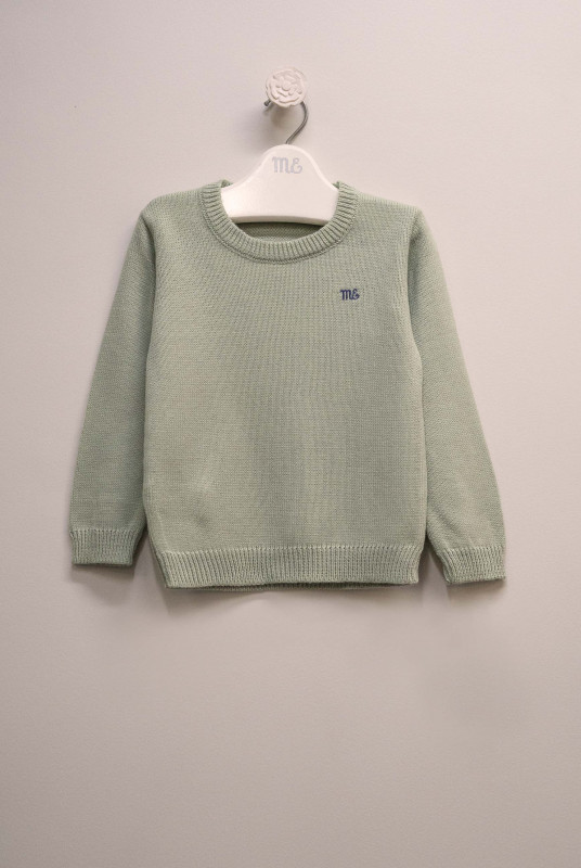 Sweater basico con logo verde
